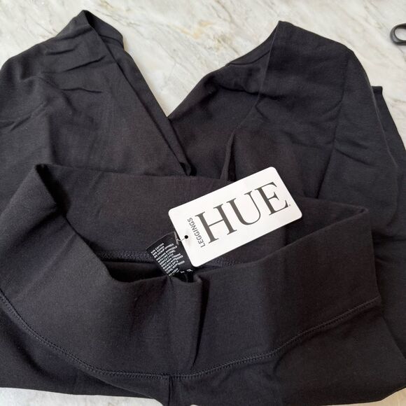 Hue black WIDE WAISTBAND ULTRA COTTON LEGGINGS size XS NWT - Picture 6 of 9